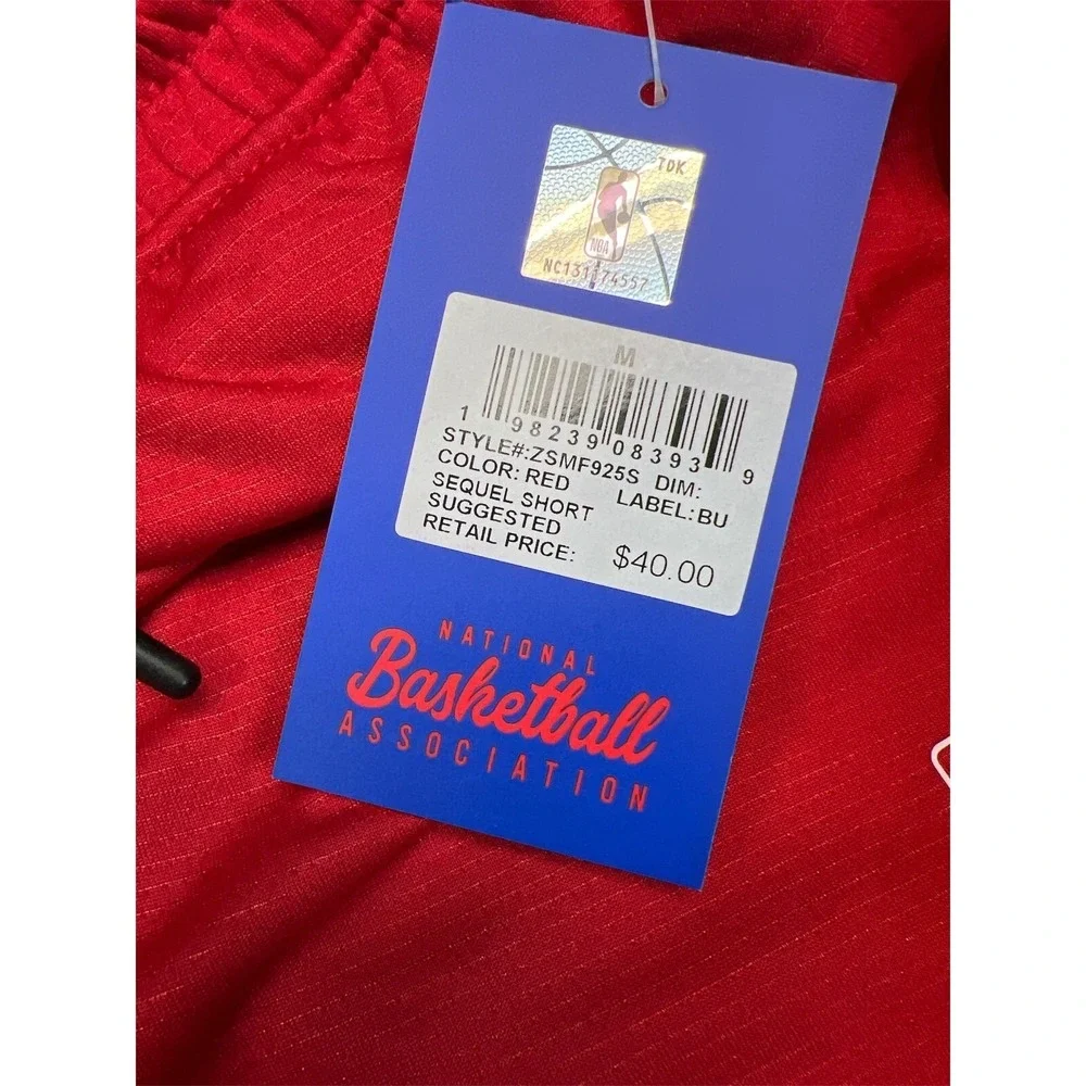 NBA Basketball Shorts Mens Medium Red Sequell Licensed NWT MSRP $40 Athletic‎ - Picture 2 of 6